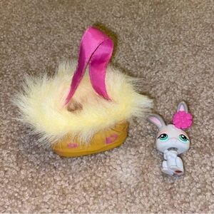 Retired Littlest Pet Shop Bunny & Carrier